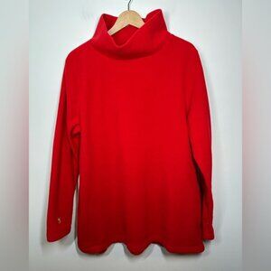 Dudley Stephens Red Fleece Tunic Length Turtleneck Sweater XXL